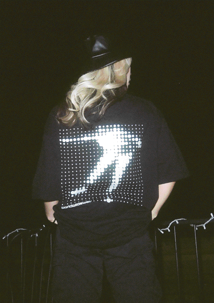 PHYLO × wev 're-mesh' Reflector print Oversized T-shirt